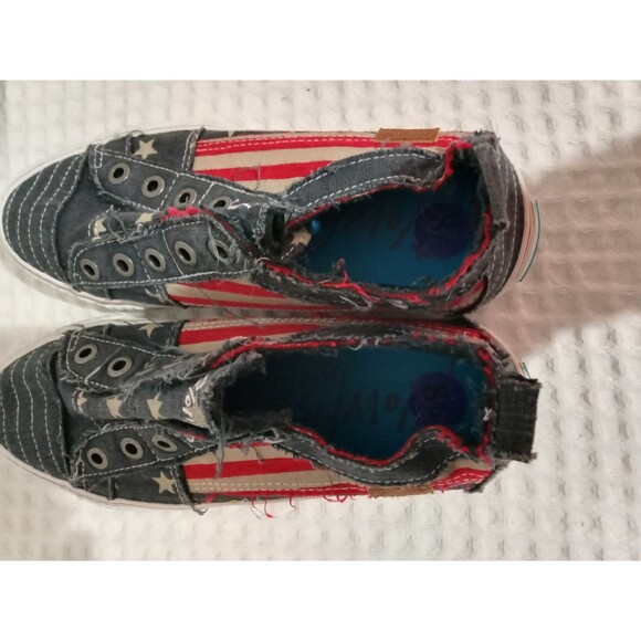 BLOWFISH MALIBU Shoes Size 8 Distressed Red White Blue Stars Stripes Slip On - Picture 5 of 6